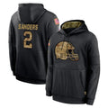 C.Browns #2 Shedeur Sanders Player Black Salute to Service Pullover Hoodies Limited Gdoa Stitched Jerseys