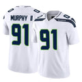 S.Seahawks #91 Byron Murphy II Player White Limited Vapor F.U.S.E. Home Game Gdoa Stitched Jerseys