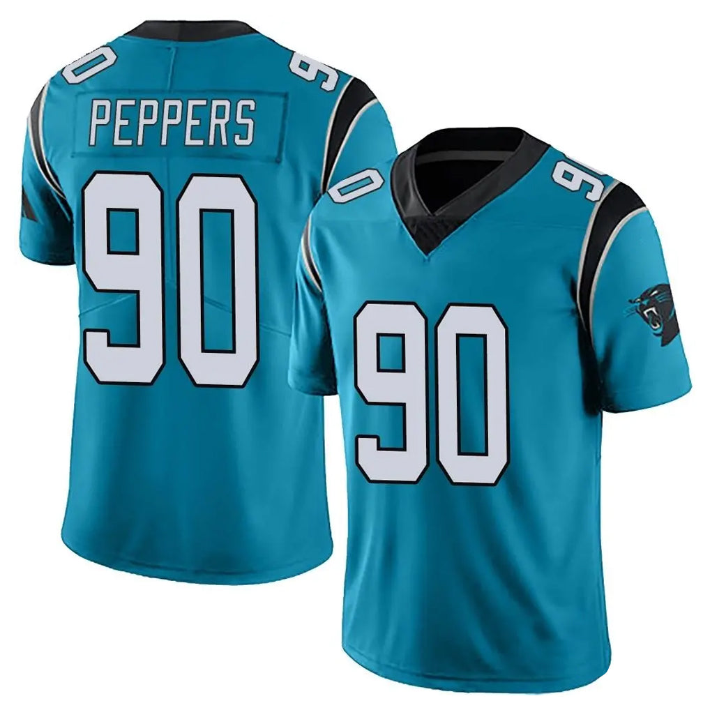 C.Panthers #90 Julius Peppers Player Blue Vapor Untouchable Limited Game Gdoa Stitched Jerseys