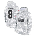 C.Browns #8 Dillon Gabriel Player Arctic Camo Salute to Service Hoodies Limited Game Gdoa Stitched Jerseys
