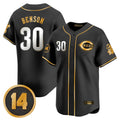 C.Reds #30 Ken Griffey Player Black-Gold Vapor Premier Limited Home Gdoa Stitched Jerseys