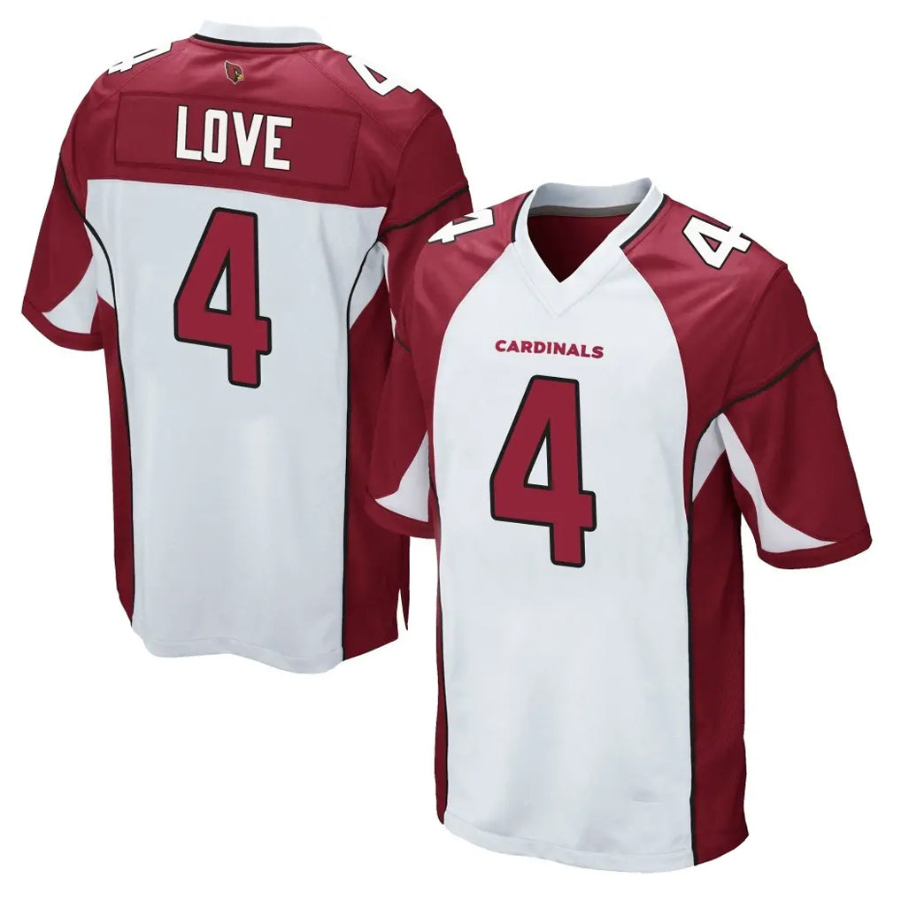 A.Cardinals #4 Jeremiyah Love Player White Cardinal Home Game Gdoa Stitched Jerseys