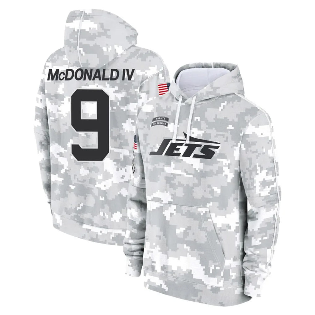 NY.Jets #9 Will McDonald IV Player Arctic Camo Salute to Service Pullover Hoodies Limited Game Gdoa Stitched Jerseys