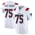 NE.Patriots #75 Alijah Vera-Tucker Player White Vapor Untouchable Home Game Gdoa Stitched Jerseys