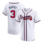 A.Braves #3 Dale Murphy Player White Limited Elite Home Game Gdoa Stitched Jerseys