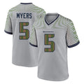 S.Seahawks #5 Jason Myers Player Grey 2025 Rivalries Collection Home Game Gdoa Stitched Jerseys