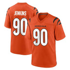 C.Bengals #90 Kris Jenkins Jr Player Orange Home Game Gdoa Stitched Jerseys