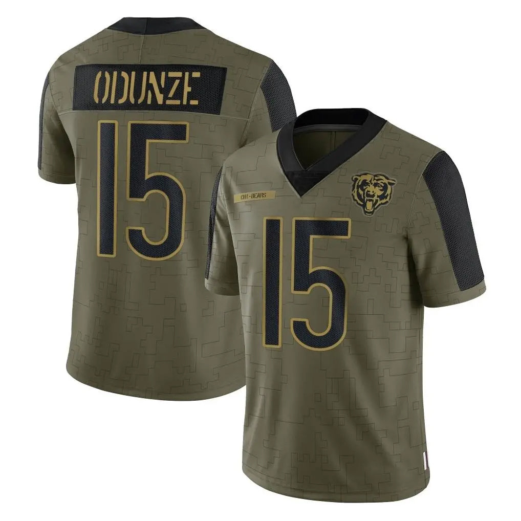 C.Bears #15 Rome Odunze Player Olive Salute to Service Limited Gdoa Stitched Jerseys