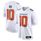 D.Broncos #10 Bo Nix Player White Fashion Limited Game Gdoa Stitched Jerseys