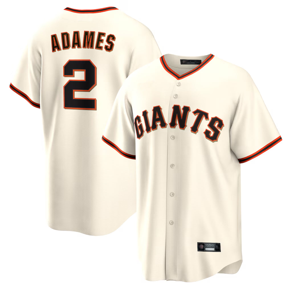 SF.Giants #2 Willy Adames Player Cream Home Game Fdoa Stitched Jerseys