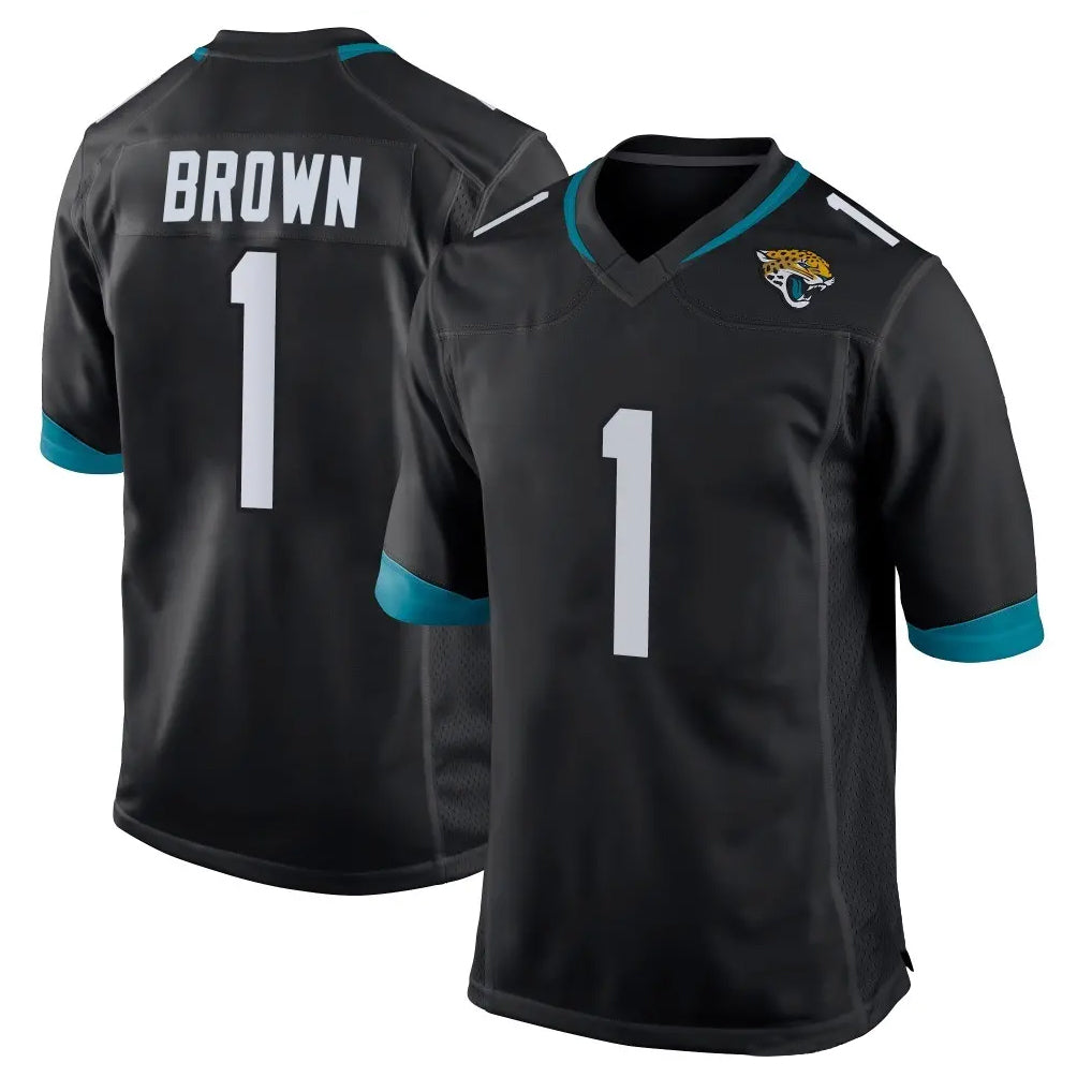J.Jaguars #1 Montaric Brown Player Black Home Game Gdoa Stitched Jerseys