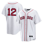 B.Red Sox #12 Connor Wong Player White Home Game Gdoa Stitched Jerseys