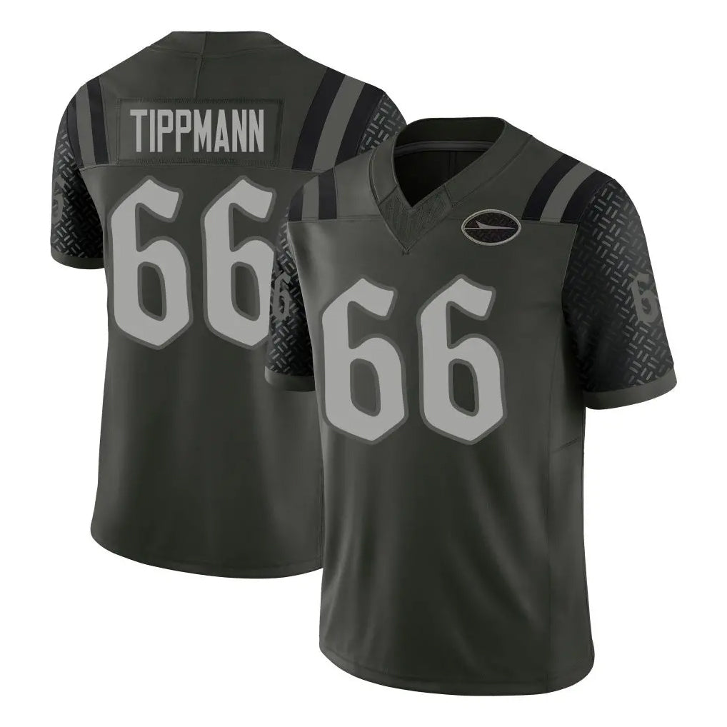 NY.Jets #66 Joe Tippmann Player Green Limited 2025 Rivalries Collection Home Game Gdoa Stitched Jerseys
