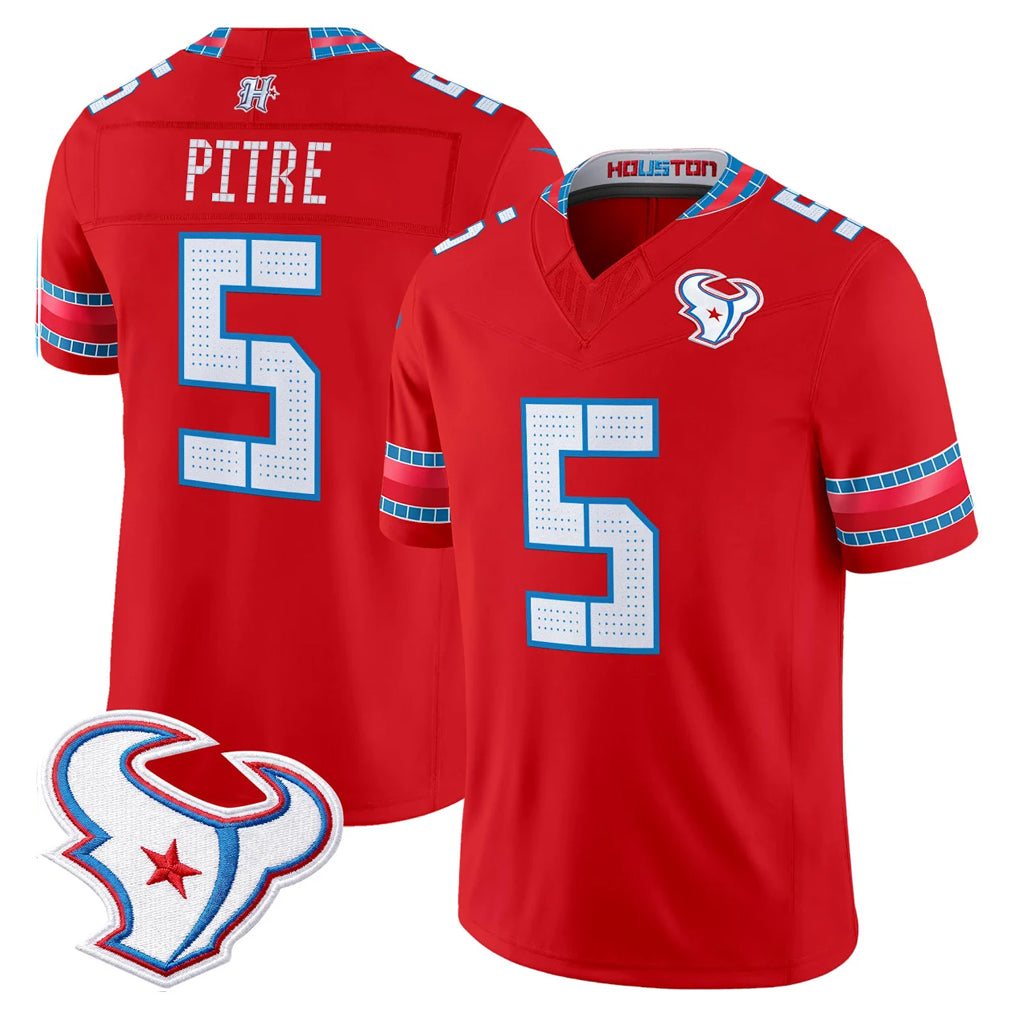 H.Texans #5 Jalen Pitre Player Red 2026 Rivalries Vapor Limited Home Game Gdoa Stitched jerseys
