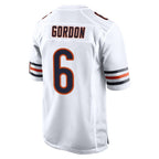 C.Bears #6 Kyler Gordon Player White Home Game Gdoa Stitched Jerseys