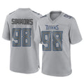 T.Titans #98 Jeffery Simmons Player Gray Atmosphere Fashion Home Game Gdoa Stitched Jerseys