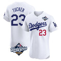 LA.Dodgers #23 Kyle Tucker Player White World Series Limited Elite Home Fdoa Stitched Jerseys