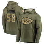 KC.Chiefs #58 Derrick Thomas Player Salute to Service Limited Olive Hoodies Gdoa Stitched Jerseys