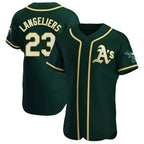 Athletics #23 Shea Langeliers Player Green Authentic Alternate Stitched Jerseys