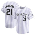 C.Rockies #21 Kyle Freeland Player White Limited Home Gdoa Stitched Jerseys