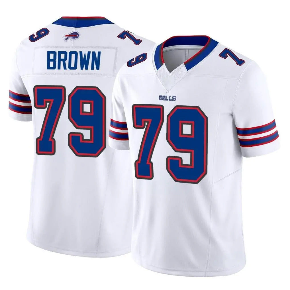 B.Bills #79 Spencer Brown Player White Vapor F.U.S.E. Jersey Limited Home Game Gdoa Stitched Jerseys