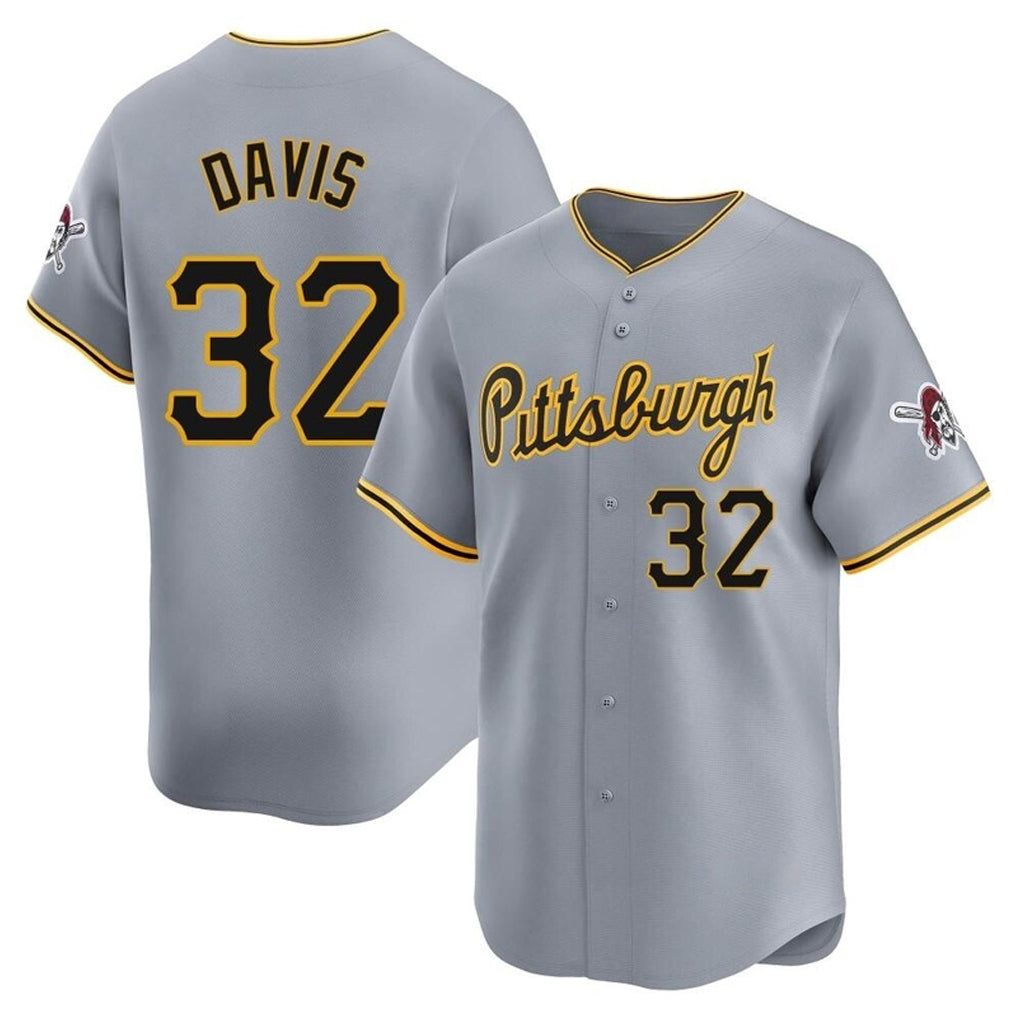 P.Pirates #32 Henry Davis Player Gray Road Home Limited Fdoa Stitched Jerseys