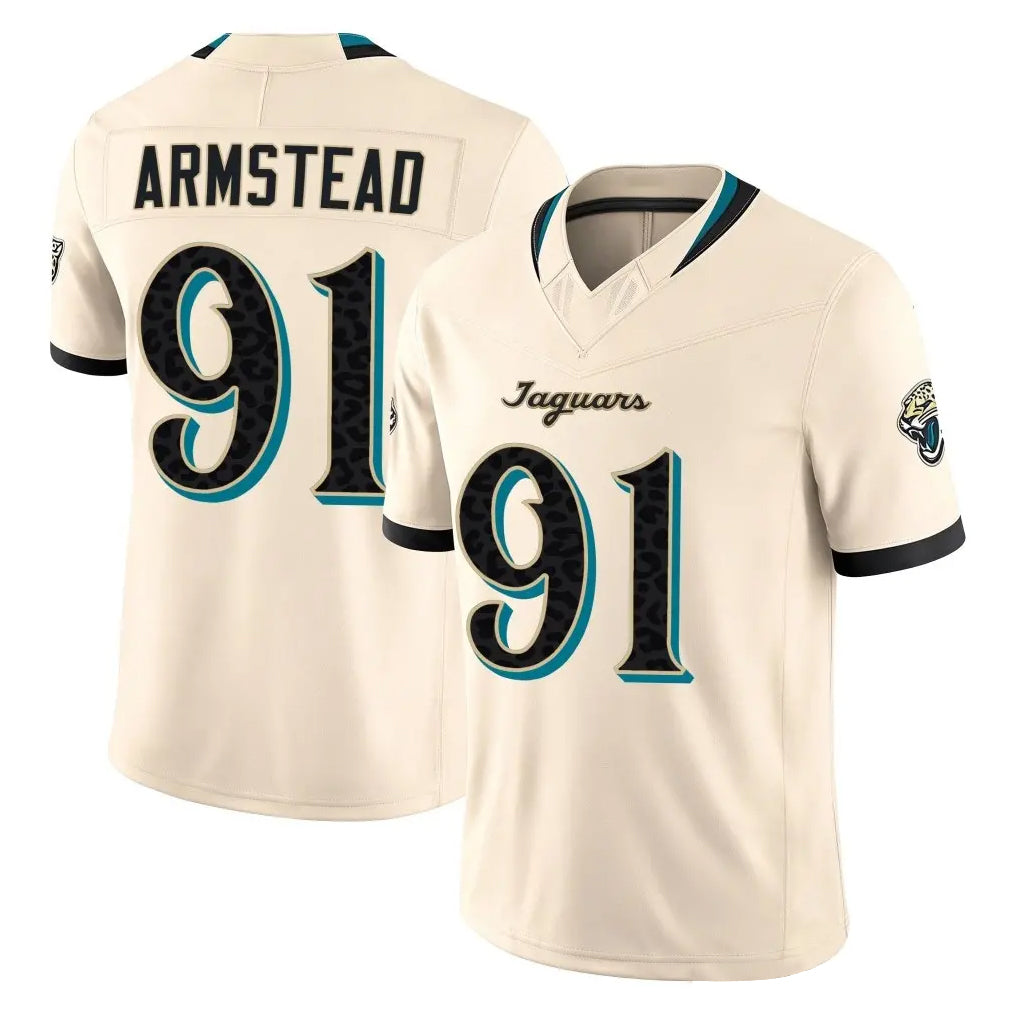 J.Jaguars #91 Arik Armstead Player Natural Limited 2026 Rivalries Collection Game Gdoa Stitched Jerseys