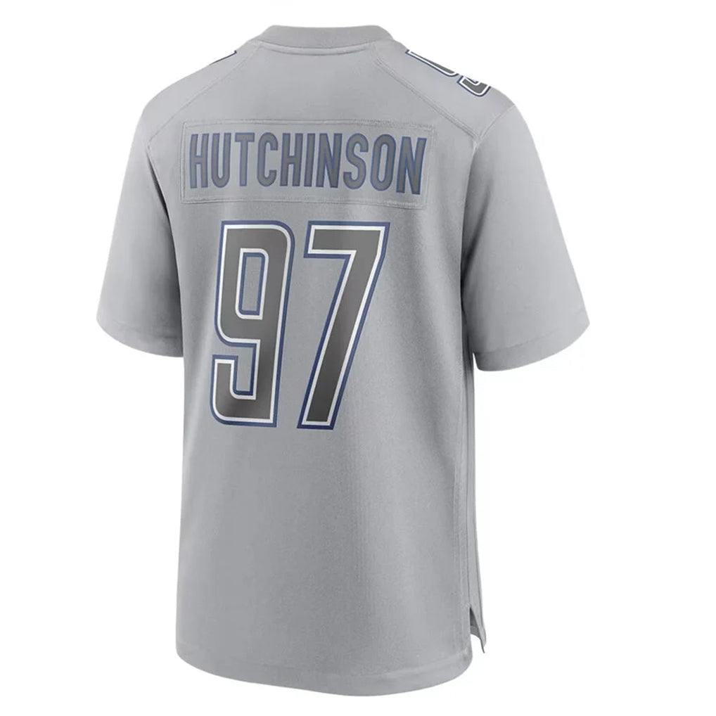 D.Lions #97 Aidan Hutchinson Player Gray Atmosphere Fashion Home Game Gdoa Stitched Jerseys