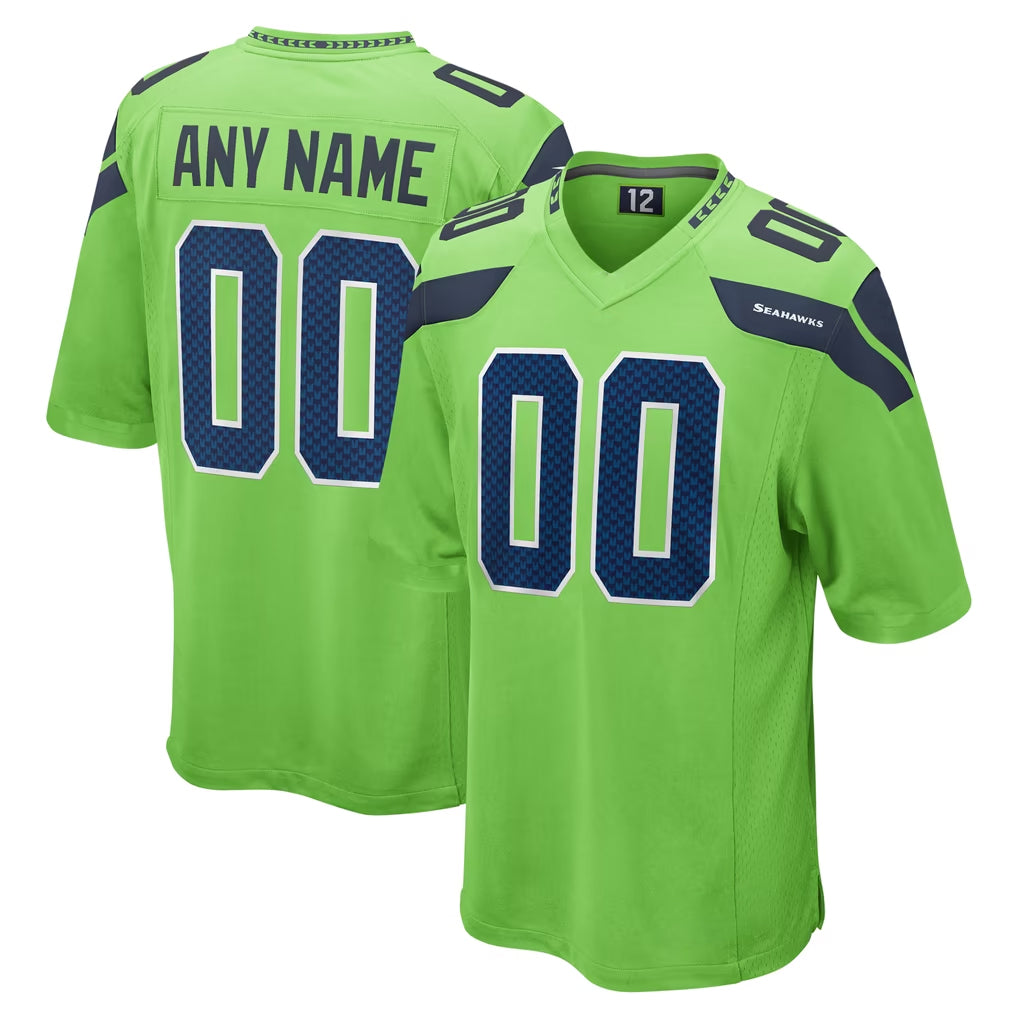 Custom S.Seahawks Green Home Game Any Name & Numbers Gdoa Stitched Jerseys