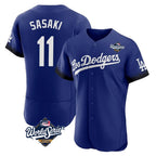 LA.Dodgers #11 Roki Sasaki Player Royal World Series City Connect Elite Home Fdoa Stitched Jerseys
