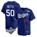 LA.Dodgers #50 Mookie Betts Player Royal World Series Limited Home Fdoa Stitched Jerseys