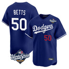 LA.Dodgers #50 Mookie Betts Player Royal World Series Limited Home Fdoa Stitched Jerseys