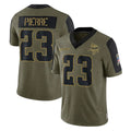 M.Vikings #23 James Pierre Player Olive Salute To Service Limited Game Gdoa Stitched Jerseys