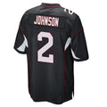 A.Cardinals #2 Will Johnson Player Black Home Game Gdoa Stitched Jerseys