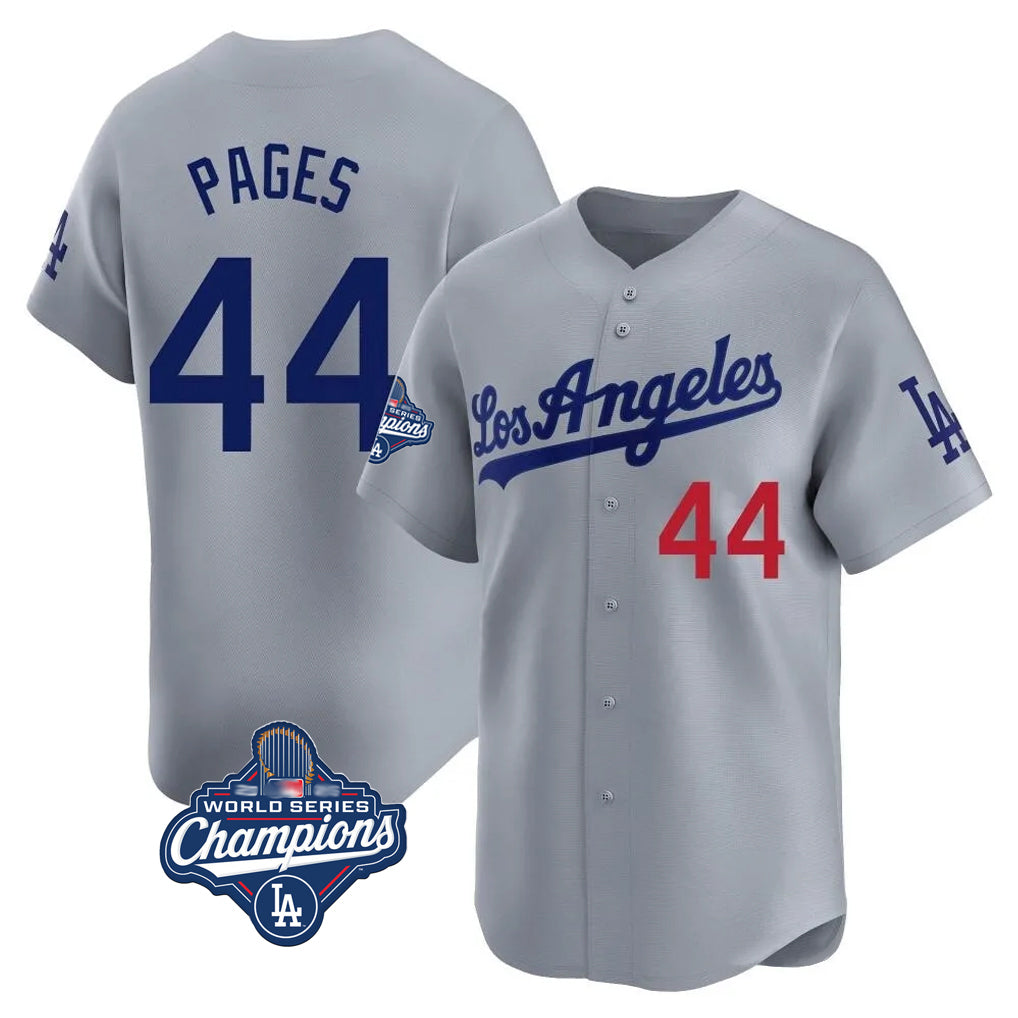 LA.Dodgers #44 Andy Pages Player Gray World Series Meet Limited Home Fdoa Stitched Jerseys