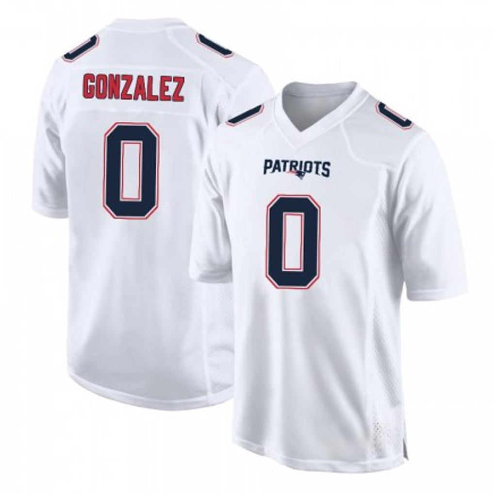 NE.Patriots #0 Christian Gonzalez Player White Fashion Limited Home Game Gdoa Stitched Jerseys