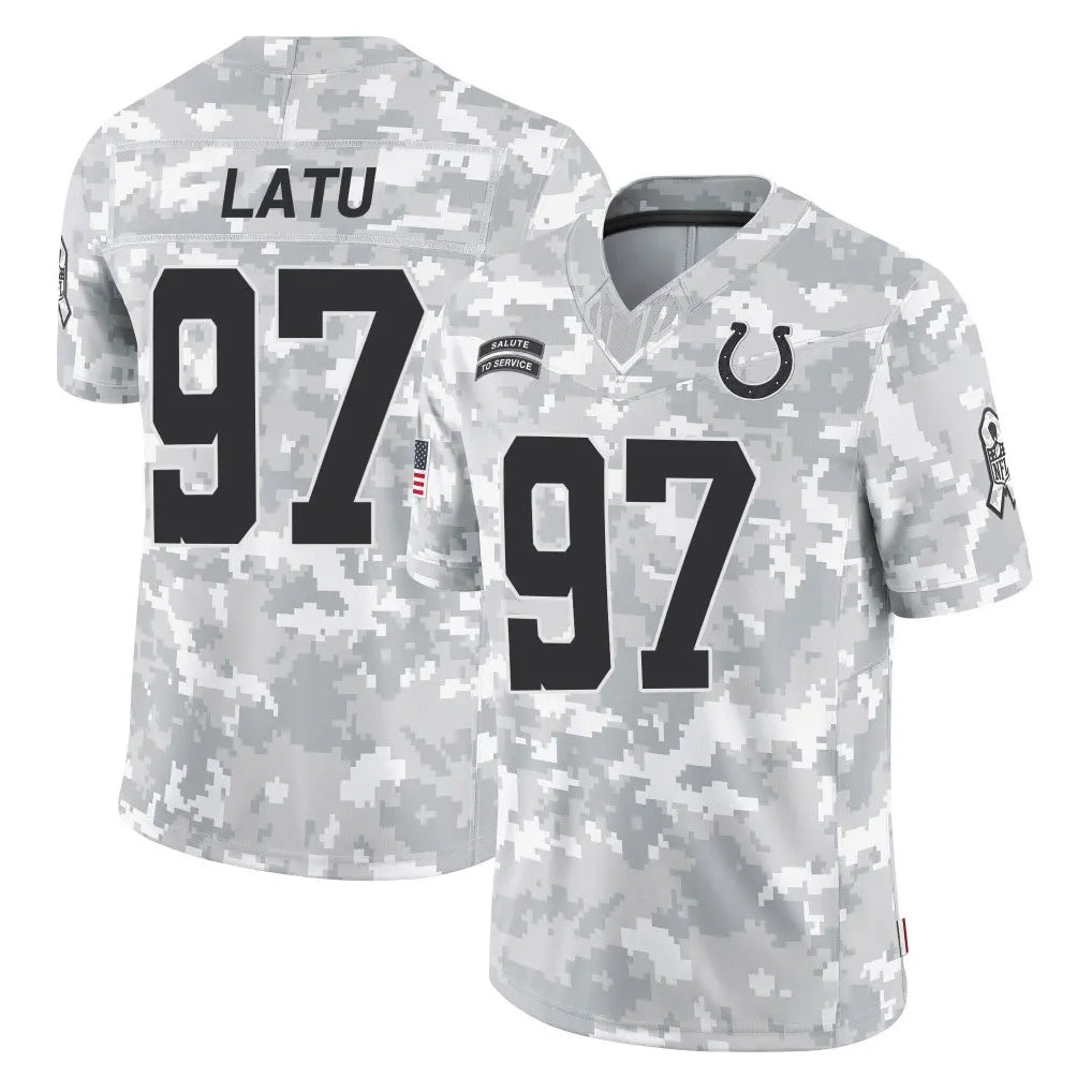 IN.Colts #97 Laiatu Latu Player Arctic Camo Salute To Service Limited Game Gdoa Stitched Jerseys