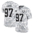 IN.Colts #97 Laiatu Latu Player Arctic Camo Salute To Service Limited Game Gdoa Stitched Jerseys