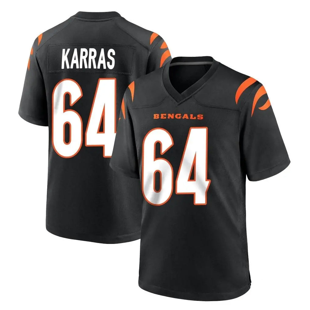 C.Bengals #64 Ted Karras Player Black Home Game Gdoa Stitched Jerseys