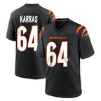 C.Bengals #64 Ted Karras Player Black Home Game Gdoa Stitched Jerseys