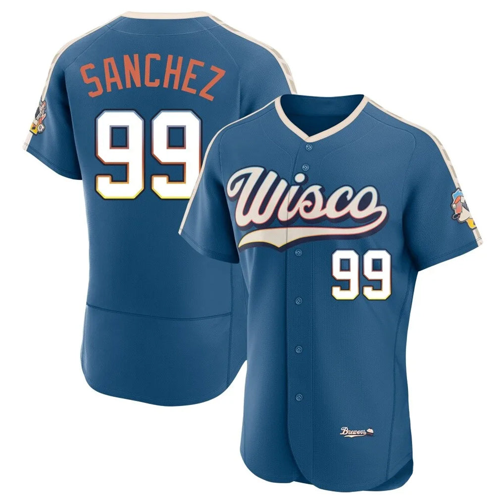 M.Brewers #99 Gary Sanchez Player Blue 2026 City Connect Home Limited Elite Fdoa Stitched Jerseys