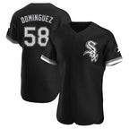 C.White Sox #58 Seranthony Dom¨ªnguez Player Black Limited Elite Home Gdoa Stitched Jerseys