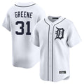 D.Tigers #31 Riley Greene Player White Home Limited Gdoa Stitched Jerseys