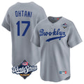 LA.Dodgers #17 Shohei Ohtani Player Gray World Series Game Limited Home Fdoa Stitched Jerseys