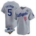 LA.Dodgers #5 Freddie Freeman Player Gray World Series Limited Home Fdoa Stitched Jerseys