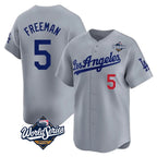 LA.Dodgers #5 Freddie Freeman Player Gray World Series Limited Home Fdoa Stitched Jerseys