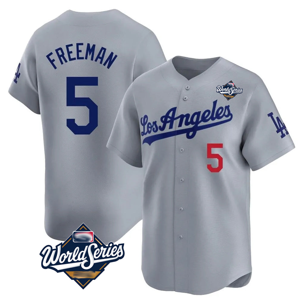 LA.Dodgers #5 Freddie Freeman Player Gray World Series Limited Home Fdoa Stitched Jerseys