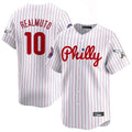 P.Phillies #10 J.T. Realmuto Player White Pinstripe Phillies & Eagles Vapor Premier Limited Fdoa Stitched Jerseys
