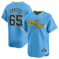 M.Brewers #65 Nestor Cortes Player Light Blue City Connect Home Limited Fdoa Stitched Jerseys