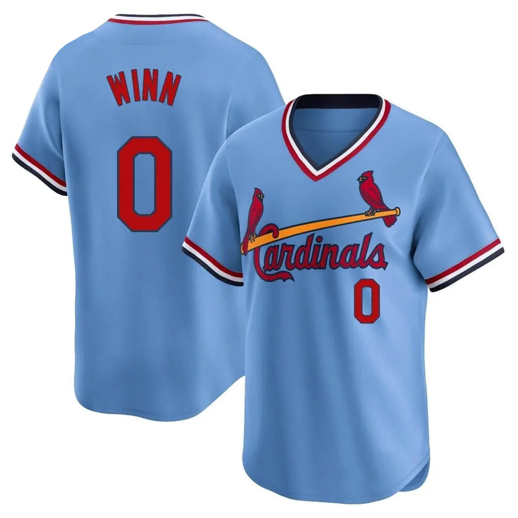 St. Louis Cardinals #0 Masyn Winn Player Light Blue City Connect Home T-shirt Fdoa Stitched Jerseys